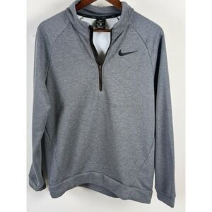 Nike Pullover Mens Medium Gray Quarter Zip Athletic Training Dri-Fit Sweater